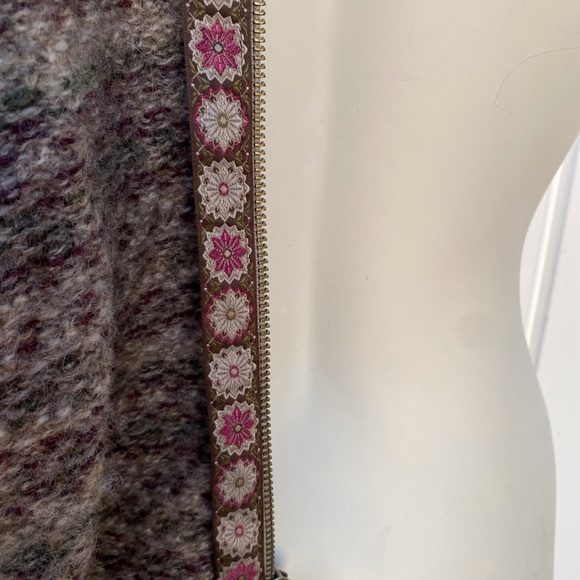 WOOLRICH 100% WOOL Vintage Cardigan Khaki/Beige Knittted Zip Up Sweater Medium - Picture 8 of 8